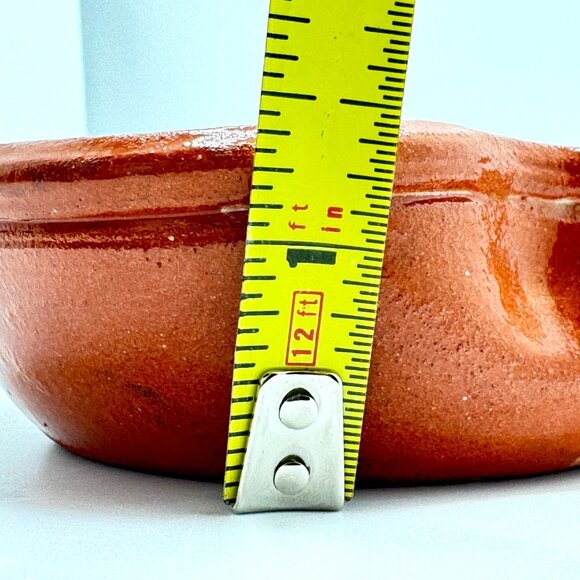 Portuguese Pottery Clay Terracotta Mini Blue Floral Olive Dish Hand-painted - Picture 4 of 8